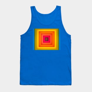 Multicolor Abstract Square Shape Rainbow Spectrum Pattern Tank Top